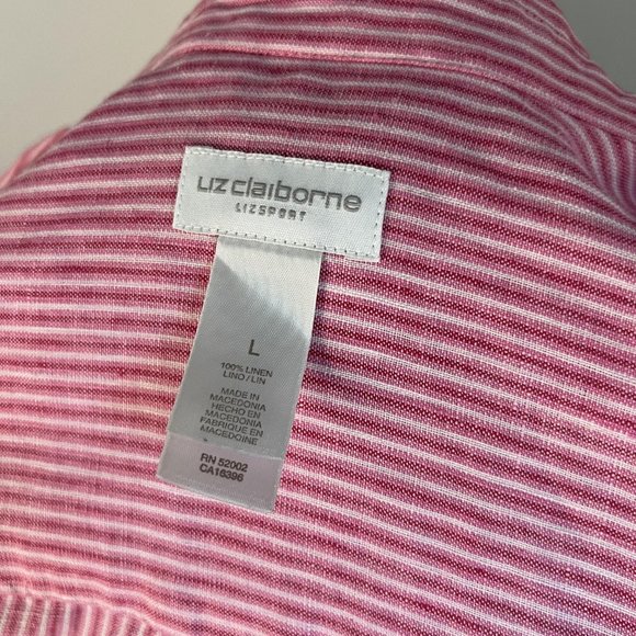 Liz Claiborne vibrant pinks & white stripe shirt - Picture 4 of 4